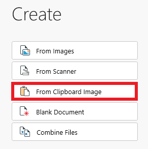 PDF Extra: creating a PDF from clipboard image